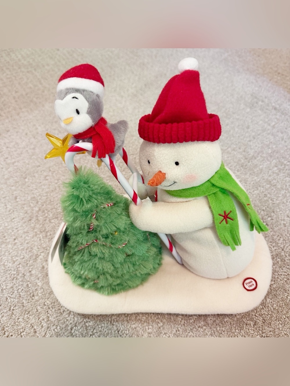 Hallmark Christmas Jingle Pals TRIMMING THE TREE Musical Snowman TESTED
